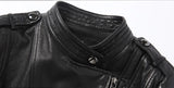 Women's Short Genuine Sheepskin Biker Jacket