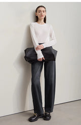 Amii casual Women's jeans 2025 Autumn new minimalist retro Women pants versatile loose cotton wide-leg trousers ladies 12553096