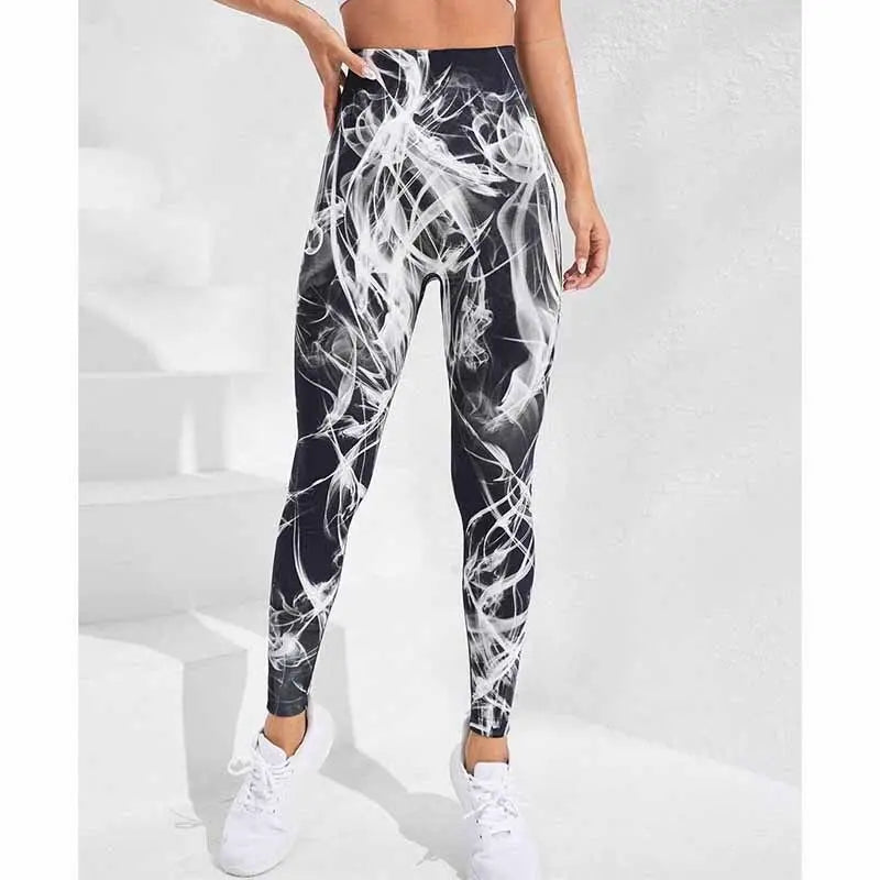 Women's 3D Tie-Dye Seamless Push-Up Leggings