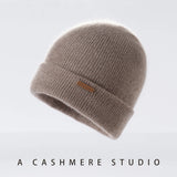 100% Cashmere Beanie Hat – Unisex Knit Winter Cap