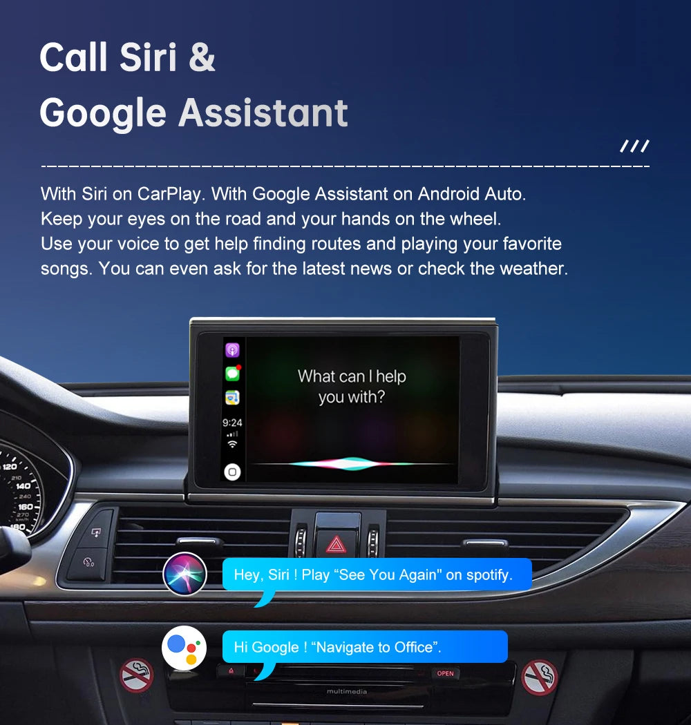 Road Top Wireless CarPlay & Android Auto for Audi A6/A7 2012–2018