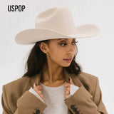 USPOP Wide Brim Wool Cowboy Hat – Unisex Felt Fedora
