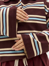 Vintage Striped Oversized Polo Shirt