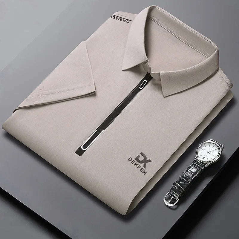 Men's Zipper Polo Shirt | Smart Casual All-Season