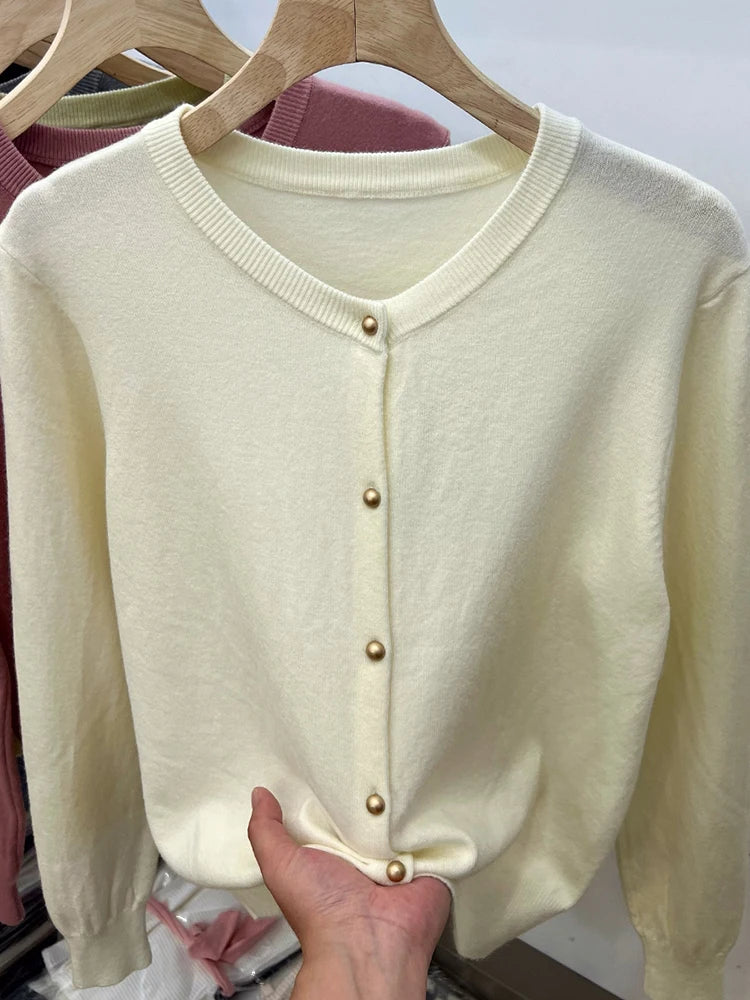 Classic O-Neck Knit Cardigan