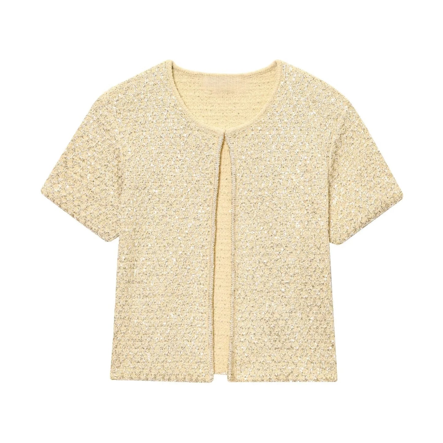 Sequin Knitted Jacket & Camisole Set - Summer Office Wear