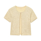 Sequin Knitted Jacket & Camisole Set - Summer Office Wear