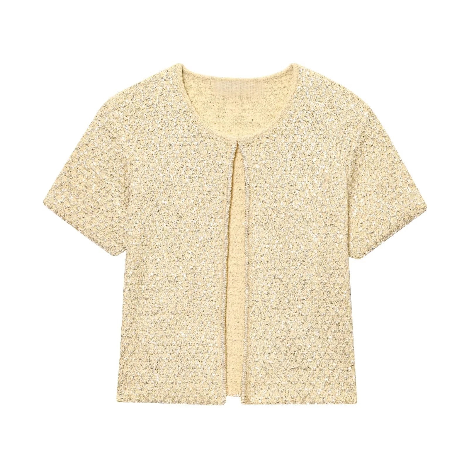 Sequin Knitted Jacket & Camisole Set - Summer Office Wear