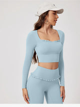 Premium Women’s 2-Piece Yoga & Gym Set – Long Sleeve Quick-Dry Sportswear