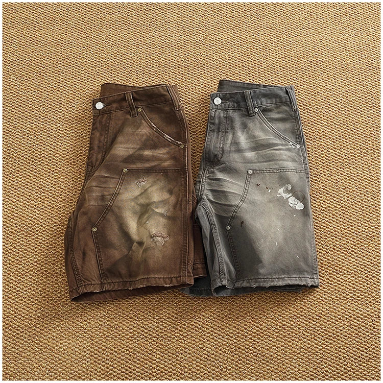 Men's Vintage Washed Cargo Shorts | Textured Cotton