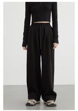 Women's High-Waisted Drawstring Wide-Leg Pants