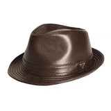 Men's Genuine Leather Cowhide Fedora Hat