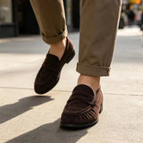 Women's Retro Pleated Suede Loafers