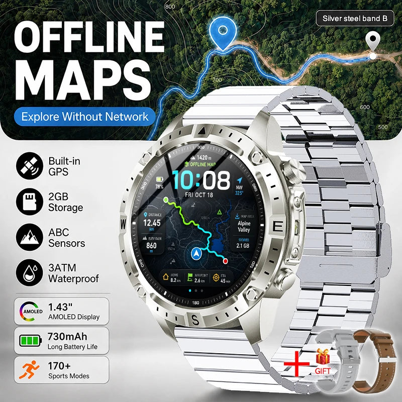 GUHUAVMI TANK Y102 – Military GPS Smart Watch for Men