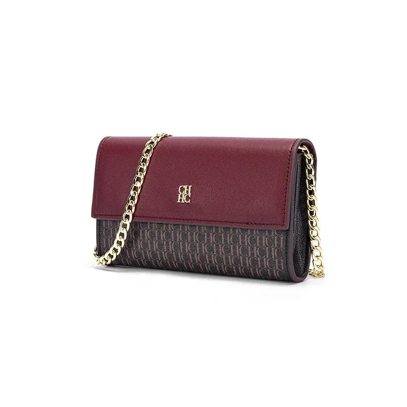 Luxury Letter Color Block Crossbody Chain Bag