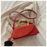 New Minimalist Design Shoulder Bag for Women Light Luxury Large Capacity Casual Metal Hand-held Crossbody Bags Female Handbag