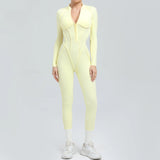 Long Sleeve Zip-Front Yoga Jumpsuit