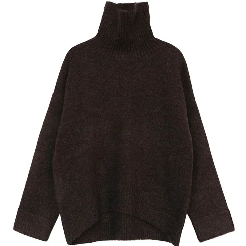 Women's Relaxed Mock Neck Knit Sweater