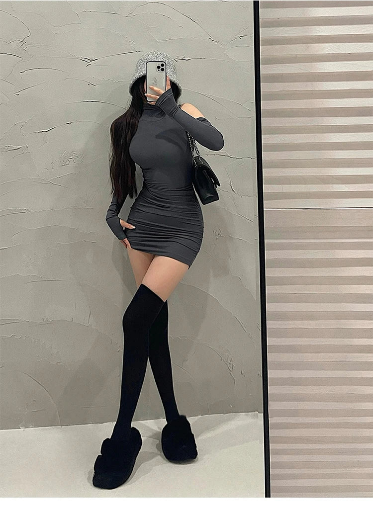 Sleeveless High-Neck Pleated Mini Dress
