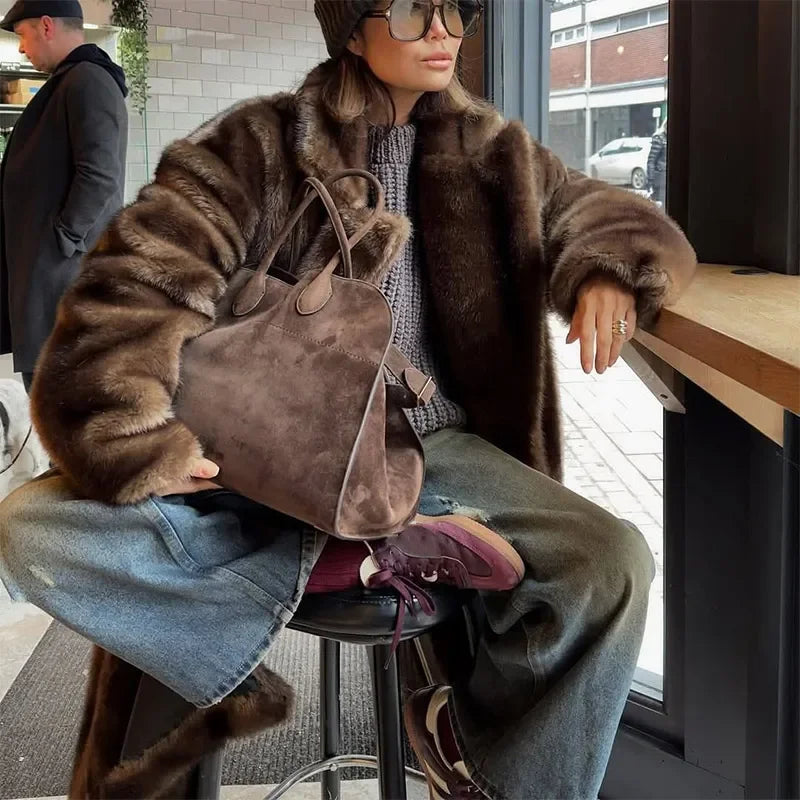 Women's Luxury Faux Fur Long Coat