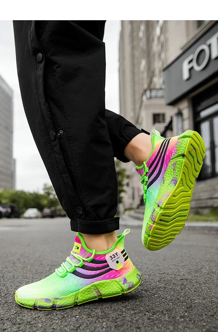 Unisex Colorful Fashion Running Shoes – Non-Slip Casual Walking Sneakers