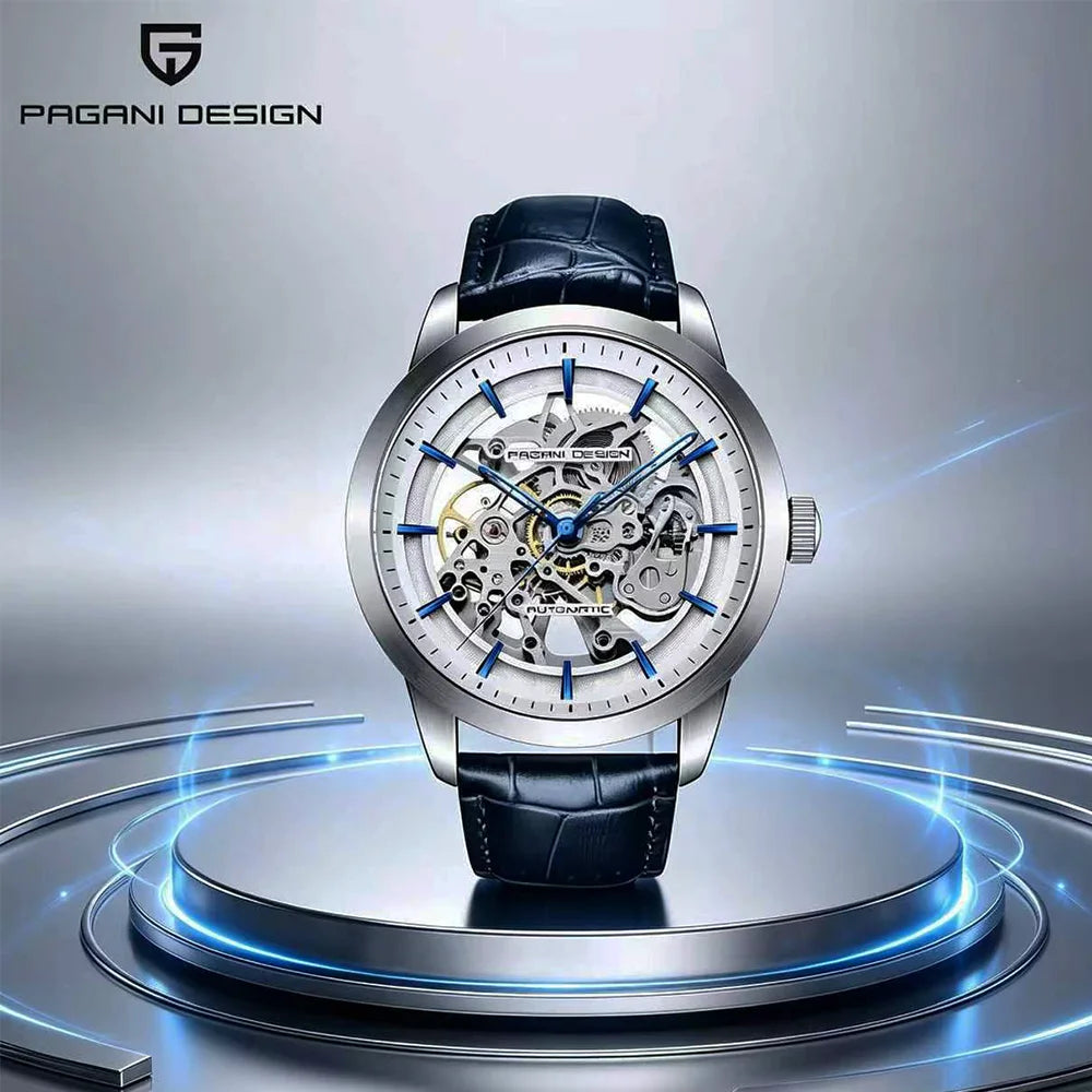 PAGANI DESIGN Brand Fashion Sports Leather Watches Men Luxury Automatic Mechanical Skeleton Waterproof Watches Relogio Masculino