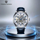 PAGANI DESIGN Brand Fashion Sports Leather Watches Men Luxury Automatic Mechanical Skeleton Waterproof Watches Relogio Masculino