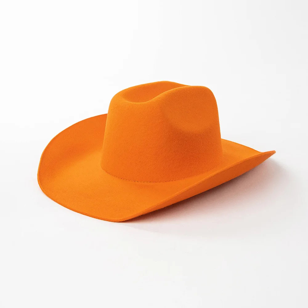 USPOP Wide Brim Wool Cowboy Hat – Unisex Felt Fedora