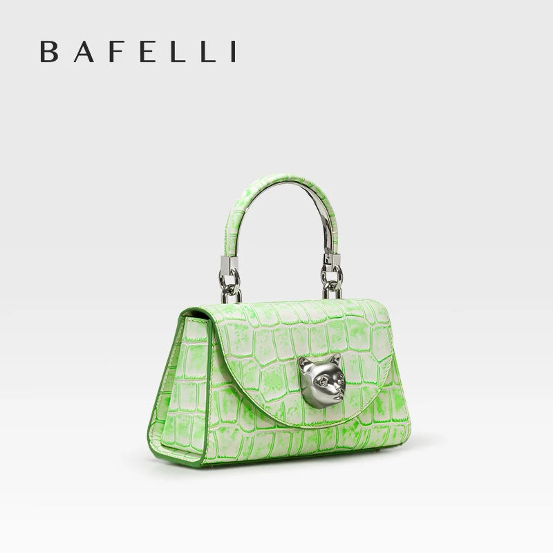 Bafelli Genuine Leather Doctor Bag – Animal Print Handbag