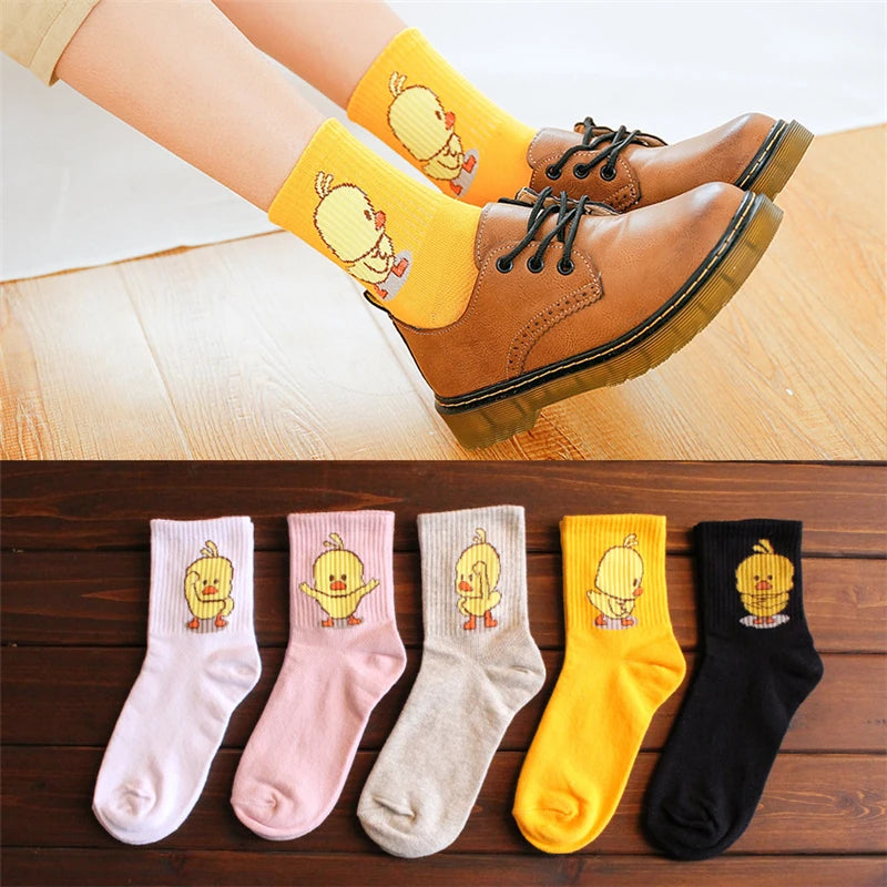 Dancing Duck Cartoon Art Socks