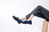AIYUQI Women's Suede Square-Heel Loafers | British Style