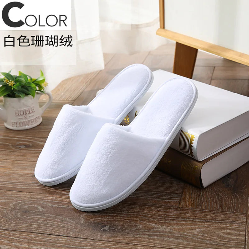 4Pairs/Lot Men Women Kids Disposable Hotel Guest Slippers Cotton Slides Home Travel SPA Slipper Hospitality Cheap Footwear