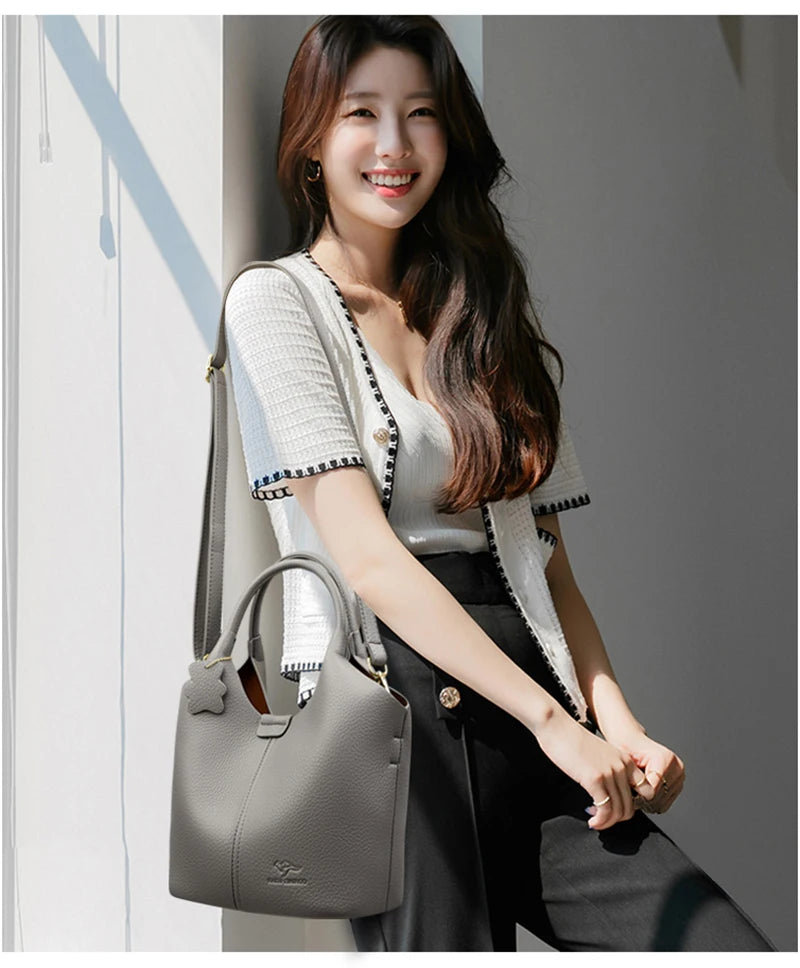 Brand High Quality Soft Leather Large Capacity Top-handle Bags Female Handbags Women Shoulder Crossbody Totes Messanger Bag Sac