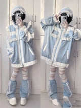 Women's Y2K Ruffle Zip-Up Jacket