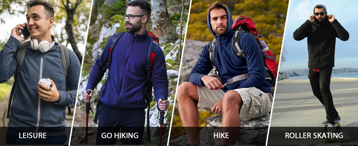 Pioneer Camp Men's Hoodies Outdoor Professional Grade Fleece Warmth Sweatshirt Zip PrimaLoft Active Evolve For Camping Hiking