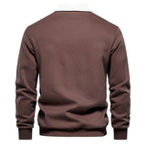 Men’s Cotton-Blend Polo Collar Sweatshirt