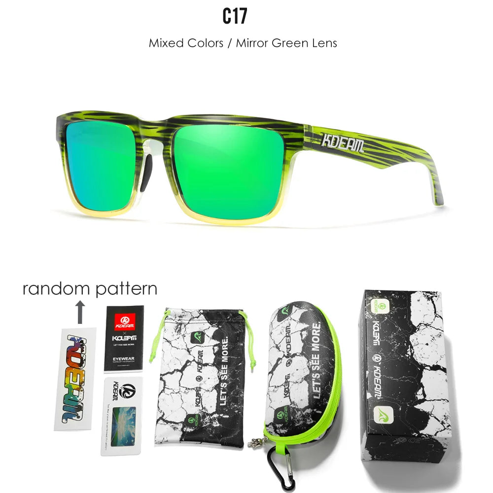KDEAM All Black Men's Sunglasses Polarized And UV400 Protection Lens Driving Fishing Glasses Mirror With Complete Package