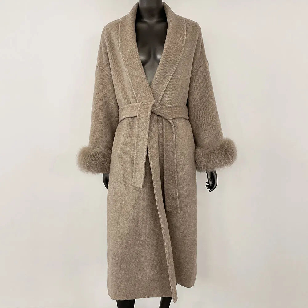 Double-Sided Wool & Fox Fur Jacket