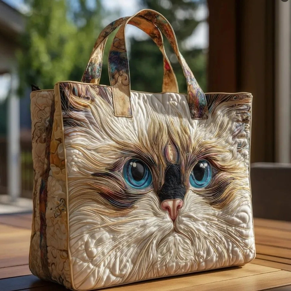 Creative Large Capacity Quilted Tote Bag 3D Printed Pattern Soft Travel Handbag Lightweight Shopping Bag for Women Girls
