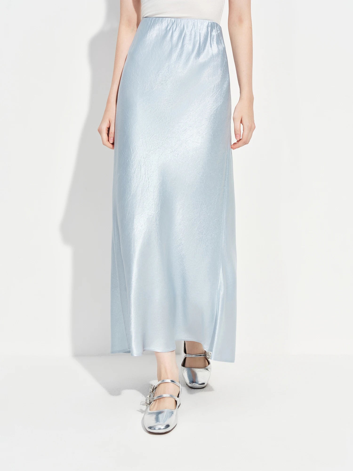 Acetate Trumpet Midi Skirt – Elegant Drape