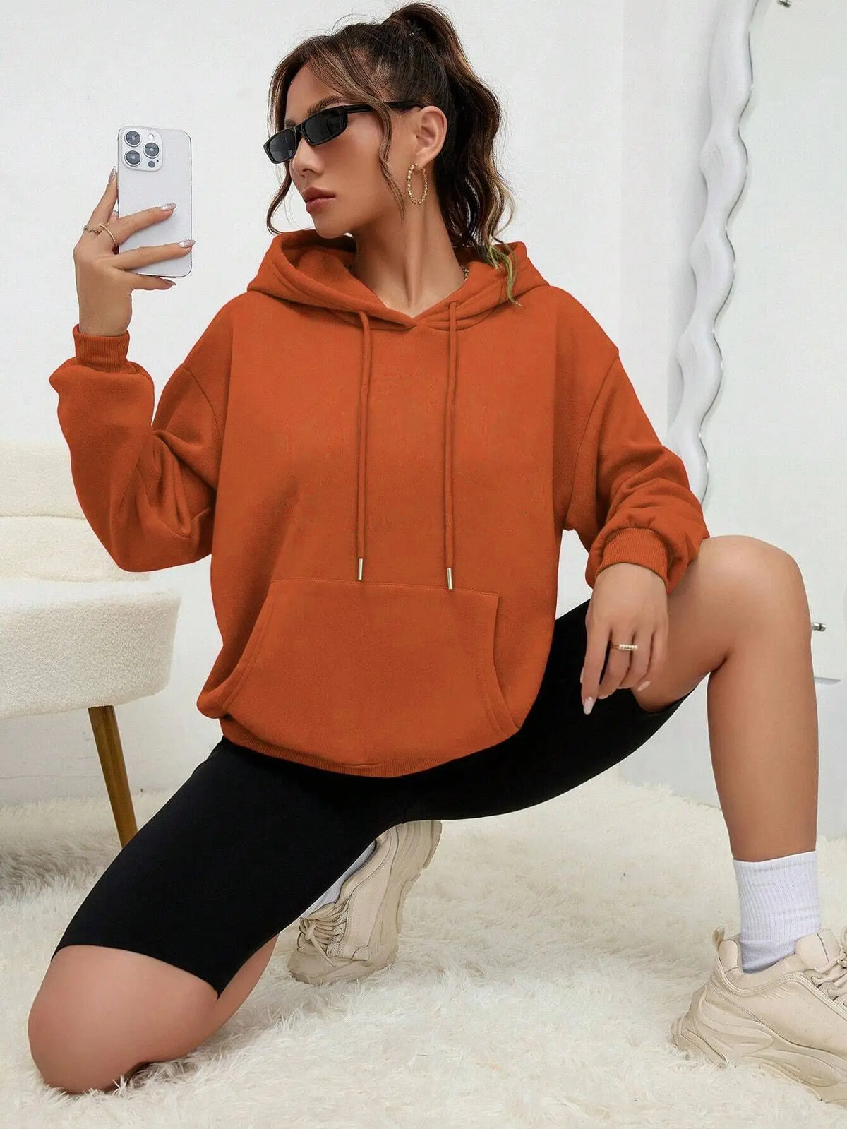 Essential Solid Color Fleece Hoodie
