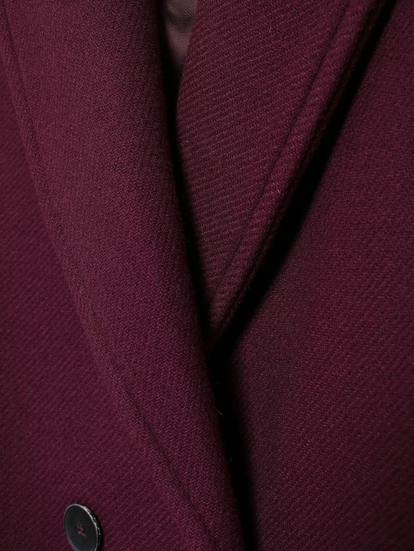 Elegant Burgundy Double-Breasted Long Coat