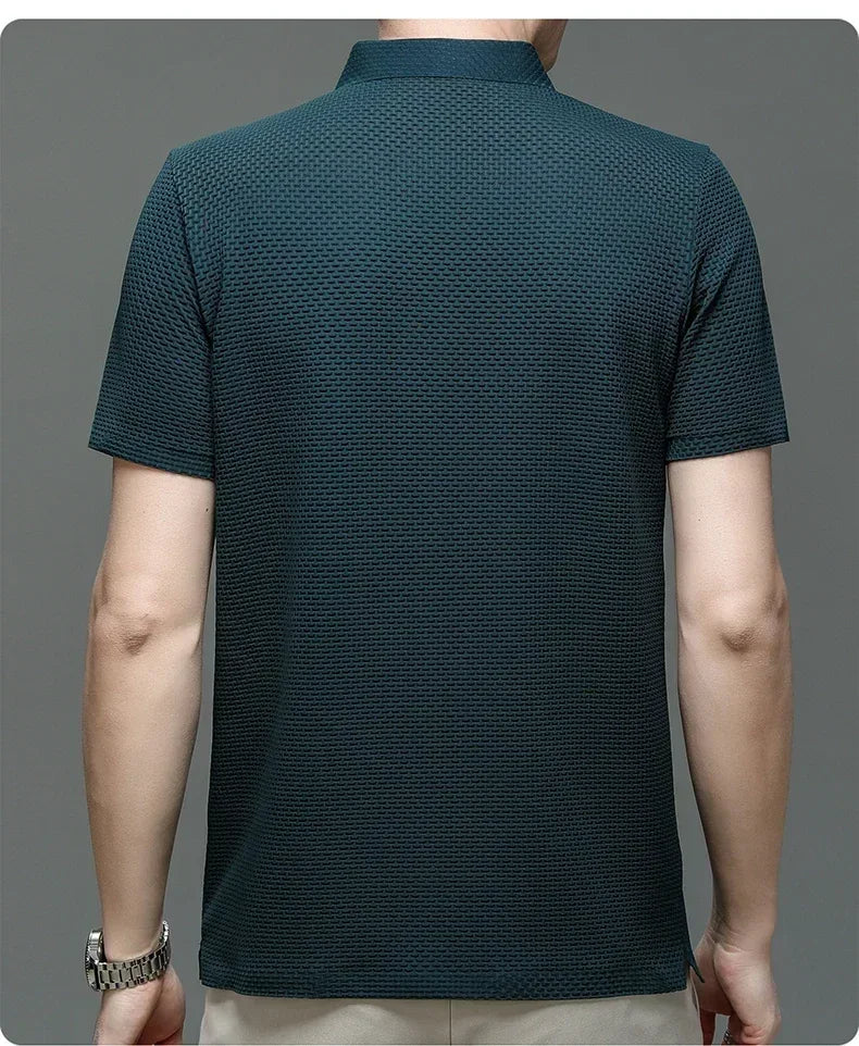 Men's Ice Silk Polo Shirt – Breathable Smart Casual Tee