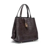 Embossed Letter Print Crossbody & Large Capacity Tote