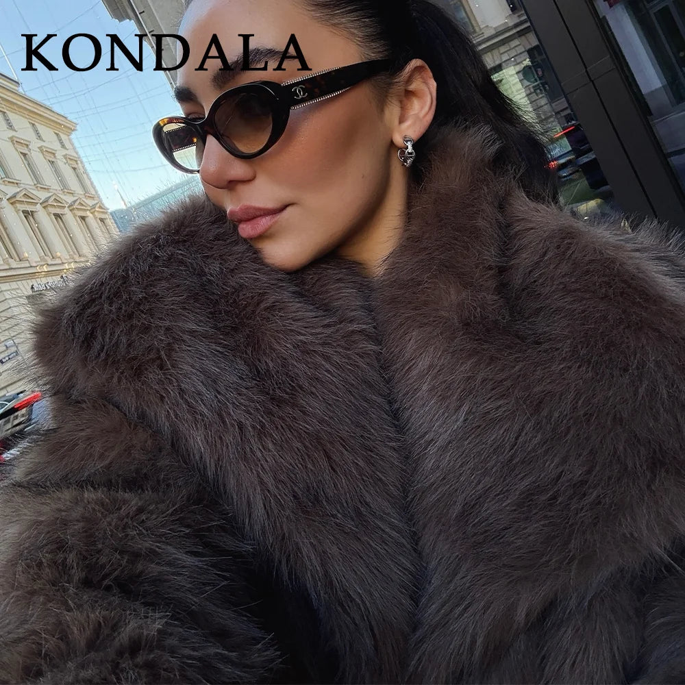 Elegant Faux Fur Oversized Coat