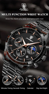 POEDAGAR 928 Men's Luxury Chronograph Watch | Luminous & Waterproof