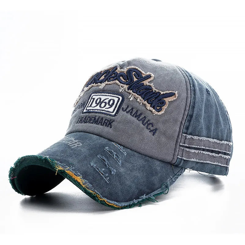 Washed Cotton Baseball Cap with Letter Detail