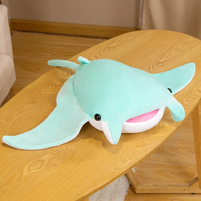 Kawaii Manta Ray Plush Pillow — Soft Marine Life Toy
