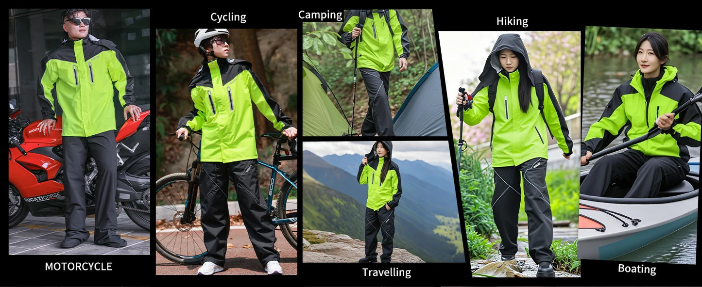 WOSAWE Unisex Waterproof Riding Rain Jacket | Reflective