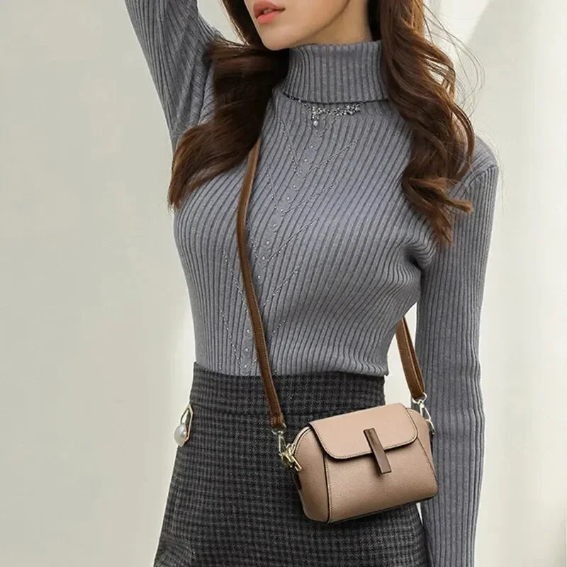 Women Solid Color PU Flap Crossbody Shoulder Bag Casual Daily Wear Versatile Fashion Handbag For Outdoor